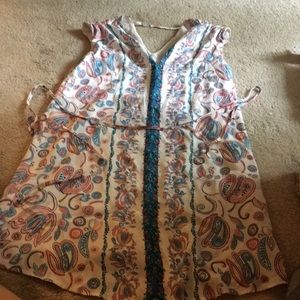 Loft, barely worn, XXSP paisley dress with tie.